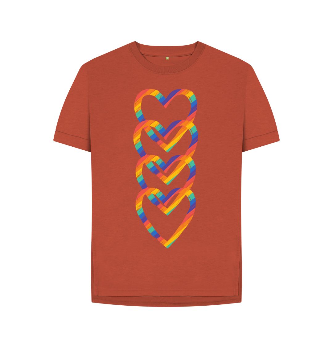 Rust Pride Hearts Relaxed Fit Tee