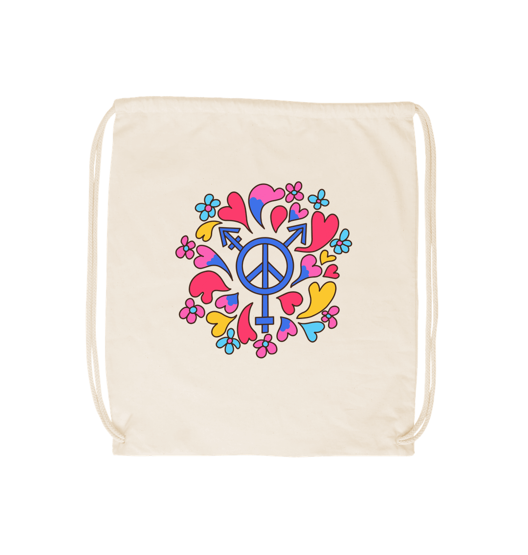 Natural Peace And Pride Drawstring Bag