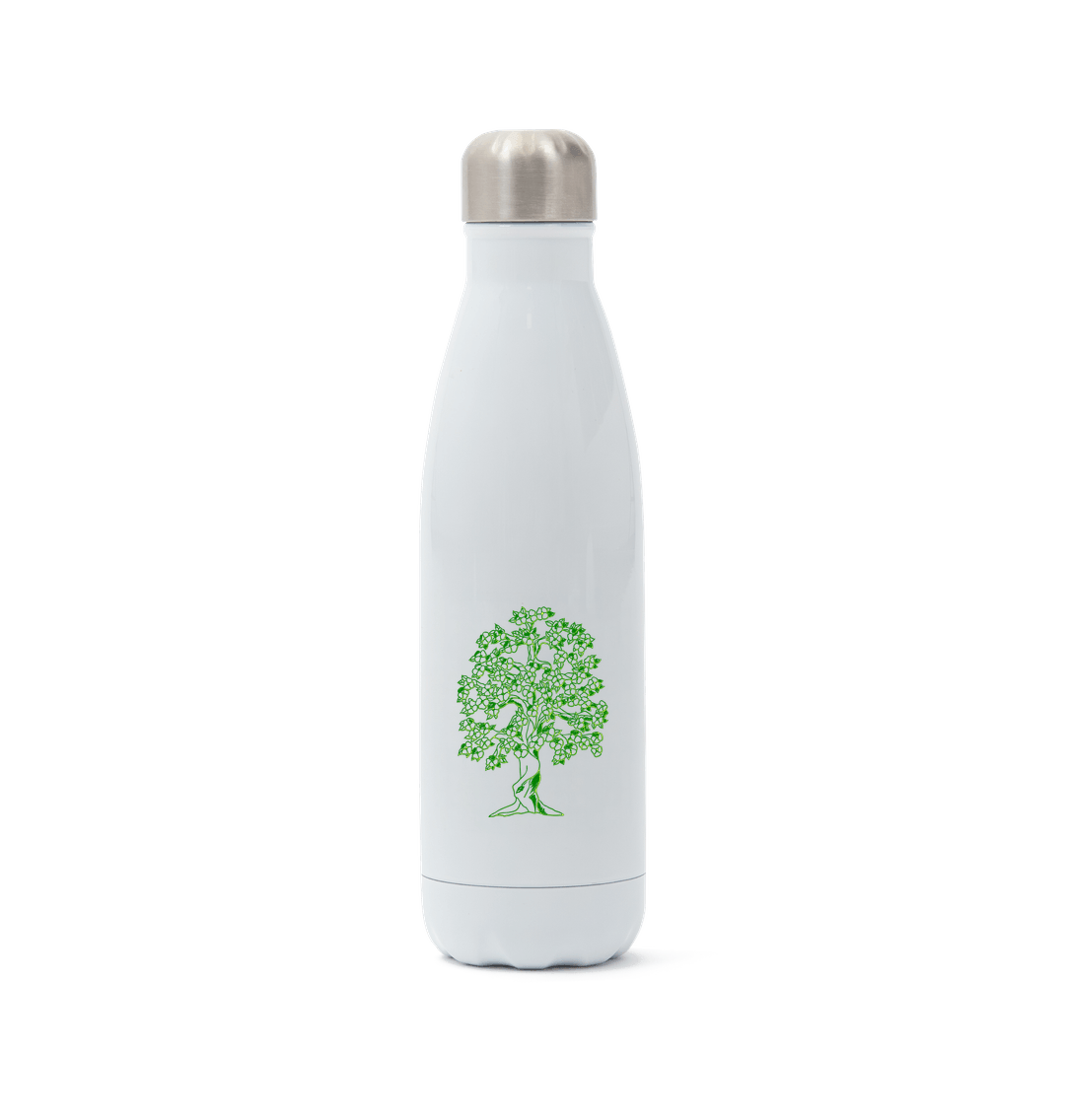 White Stainless Steel Forest Tree Water Bottle