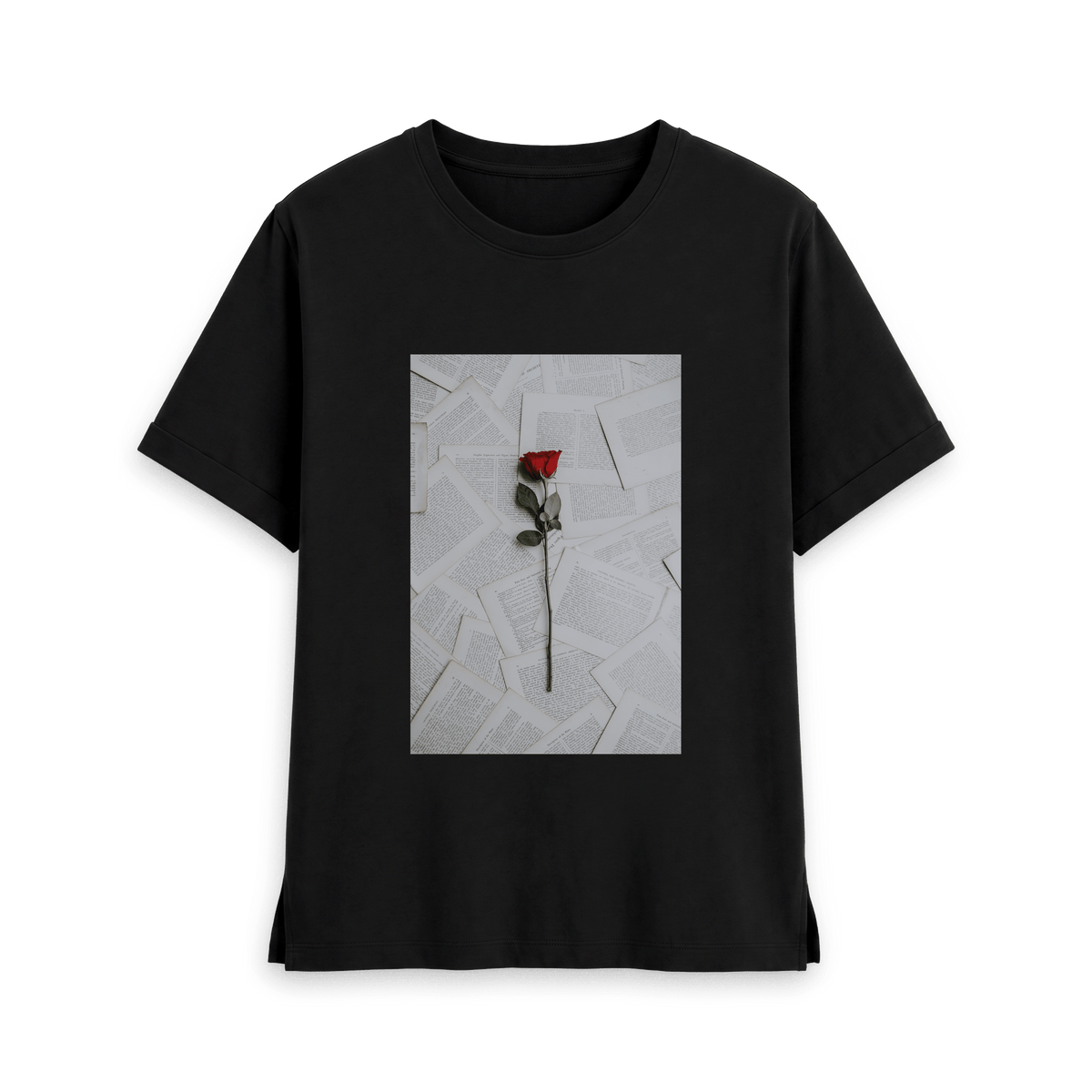 Black Printed T-shirt Front