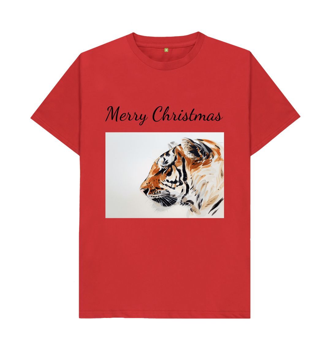 Red Merry Christmas Tiger Tee