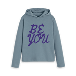 Stone Blue Printed Hoody Front