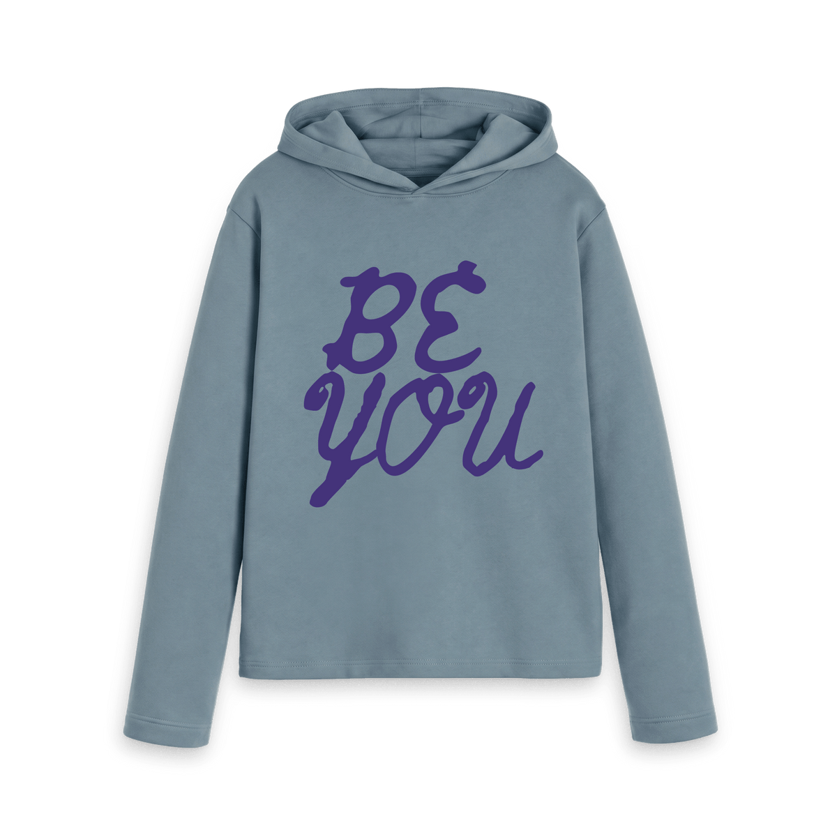 Stone Blue Printed Hoody Front
