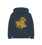 Navy Blue Mustard Flowers Hoodie