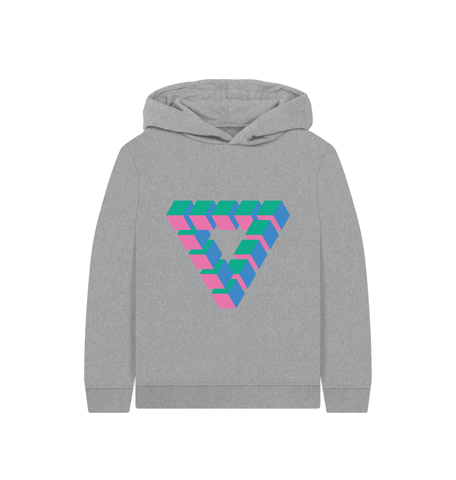 Athletic Grey Printed Kids Hoodie Front