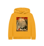 Mustard Printed Kids Hoodie Front