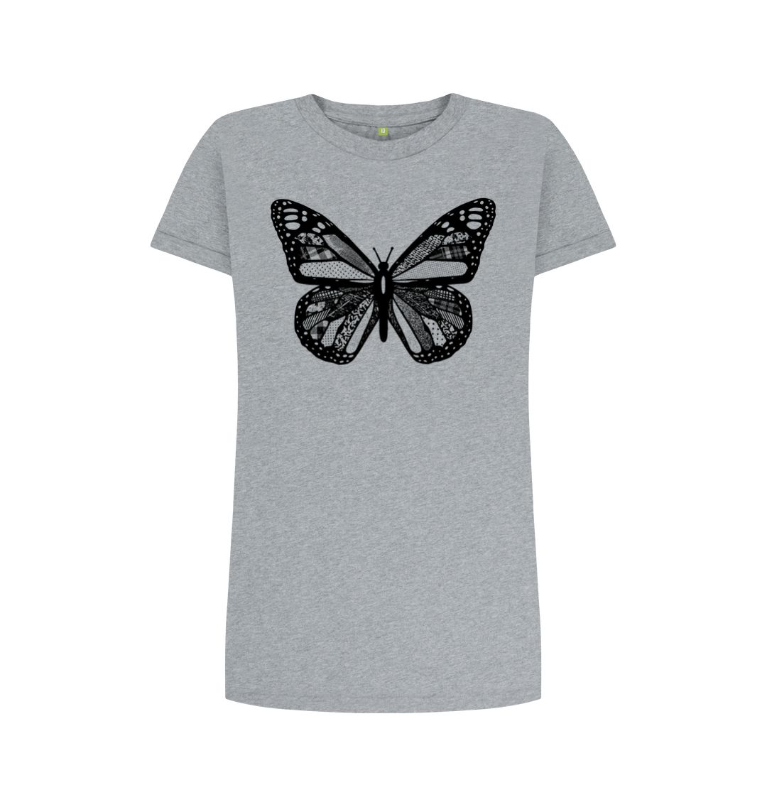 Athletic Grey Black Butterfly Tee Dress