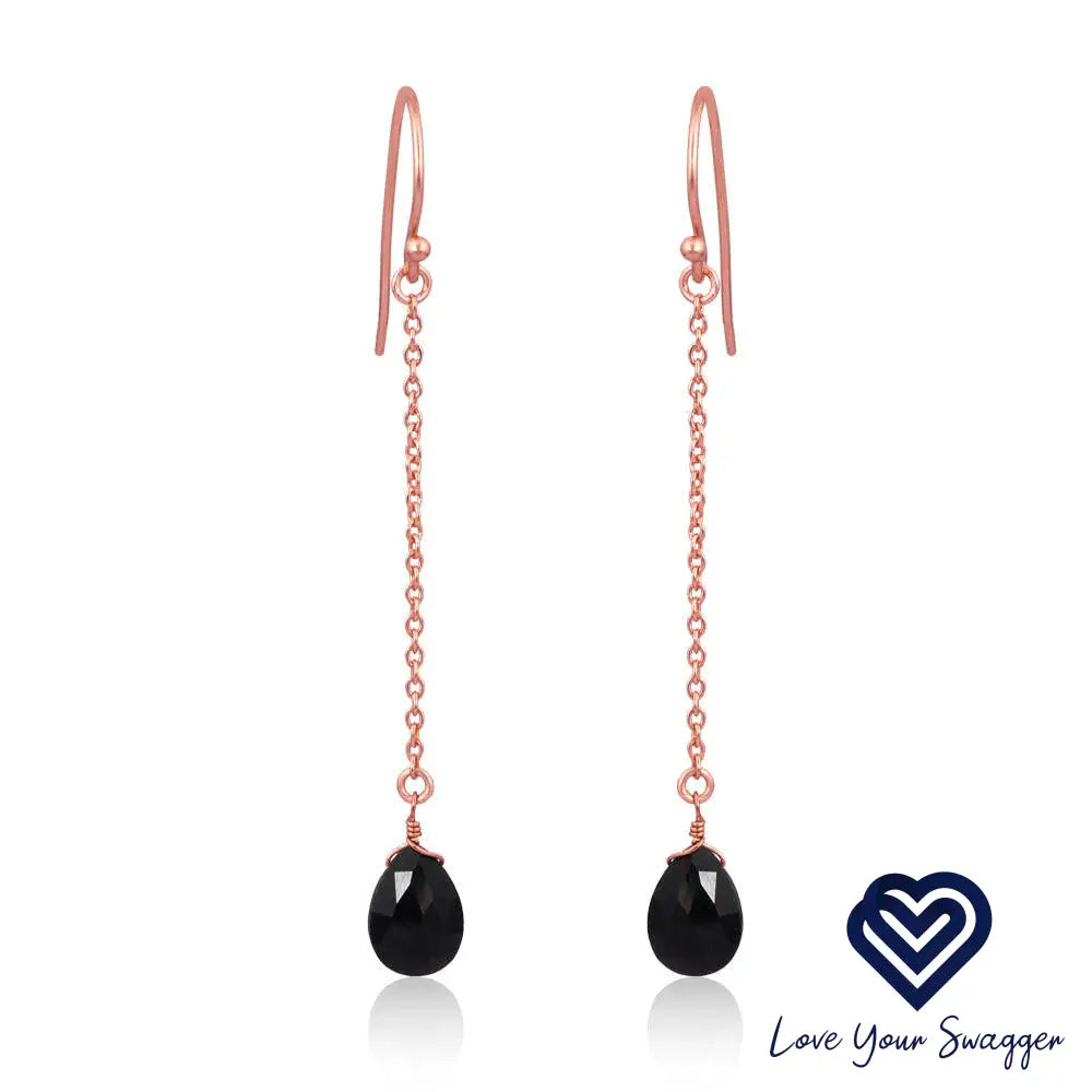 Elegant black onyx earrings featuring exquisite craftsmanship, perfect for formal occasions and enhancing your style.