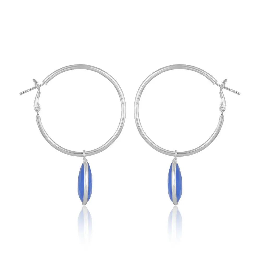 Elegant blue chalcedony hoop earrings showcasing unique gemstone beauty and exquisite design for sophisticated style