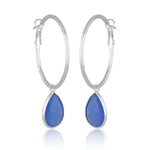 Elegant blue chalcedony hoop earrings showcasing unique gemstone beauty and exquisite design for sophisticated style