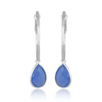 Elegant blue chalcedony hoop earrings showcasing unique gemstone beauty and exquisite design for sophisticated style