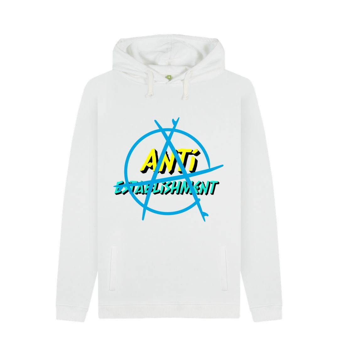 White Anti-Establishment Hoodie