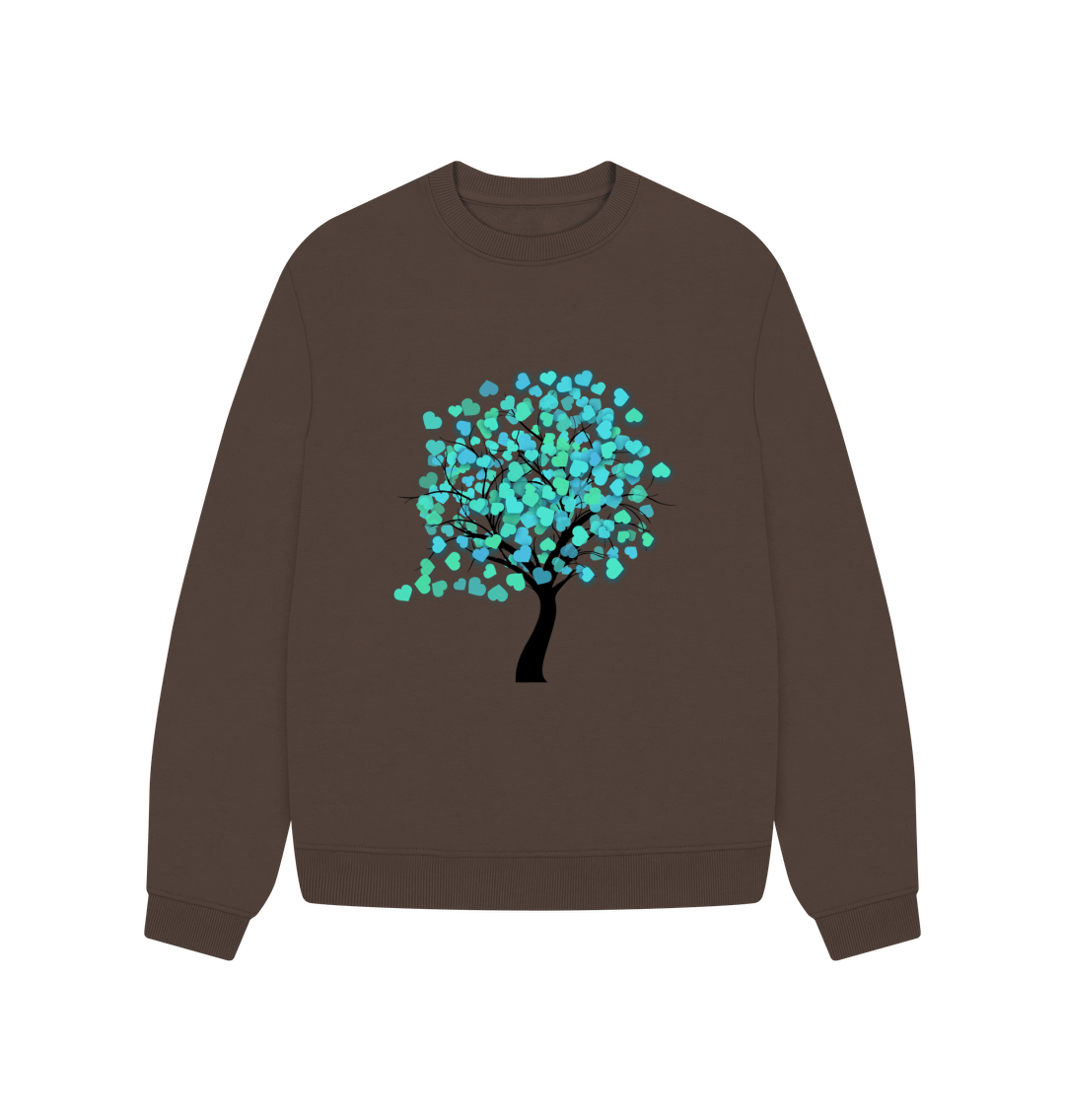 Chocolate Love Tree Oversized Jumper