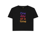 Black One Day At A Time Boxy Tee