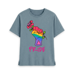 Stone Blue Printed T-shirt Front