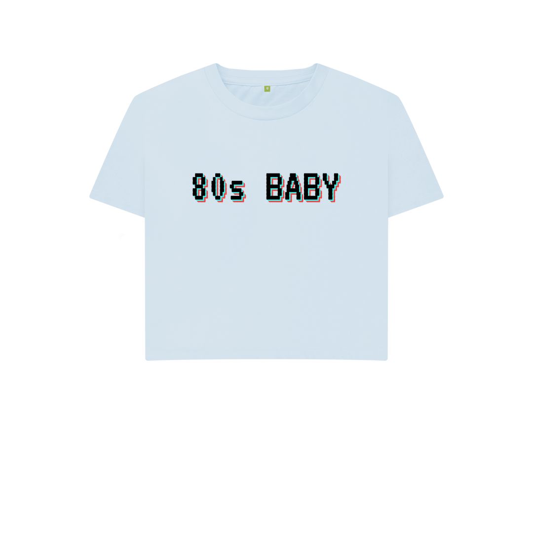 Sky Blue 80s Baby Boxy Tee