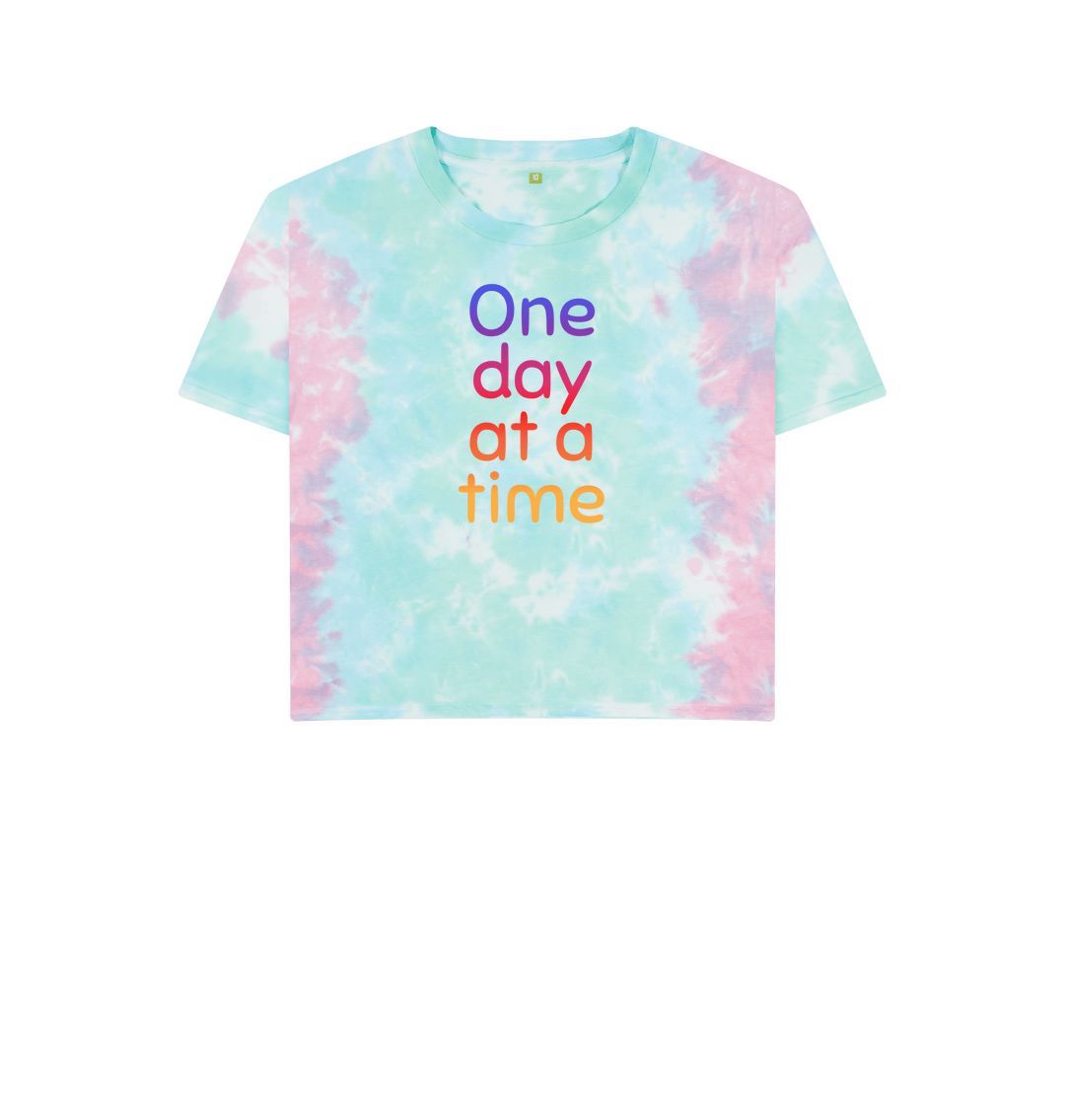 Pastel Tie Dye One Day At A Time Boxy Tee