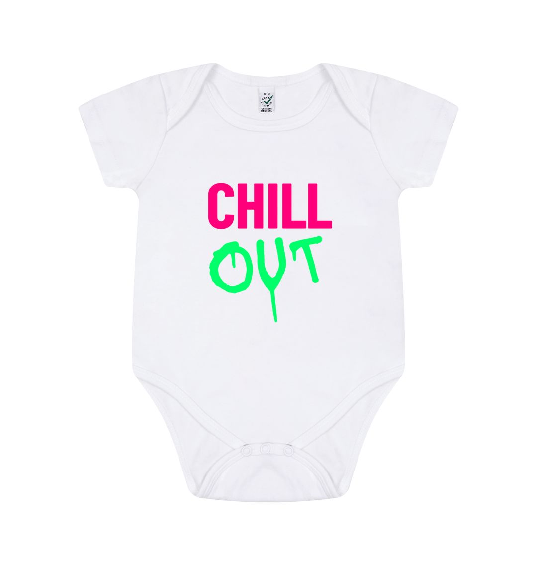 White Chill Out Babygrow