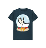 Denim Blue Cat Snow Globe Tee