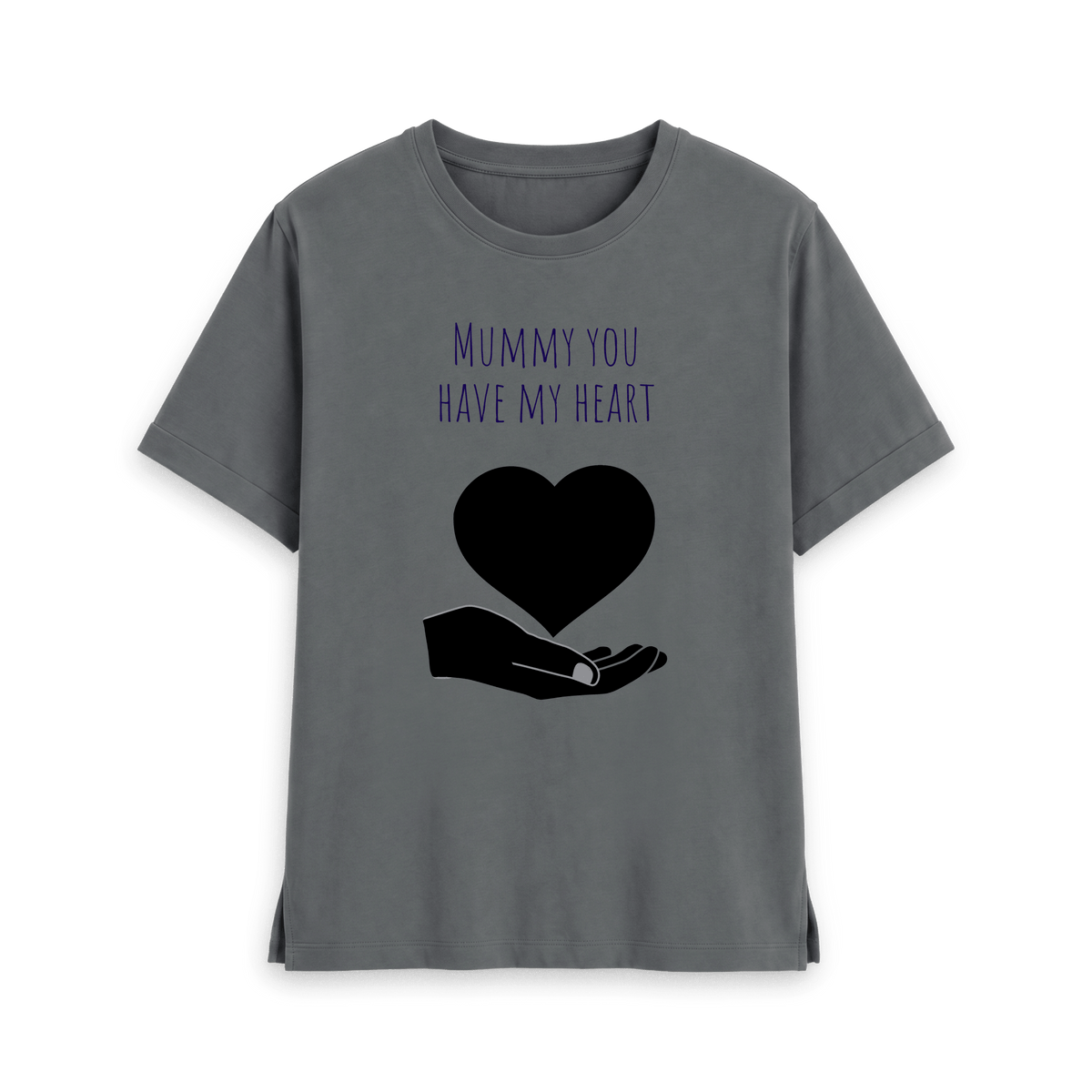 Slate Grey Printed T-shirt Front