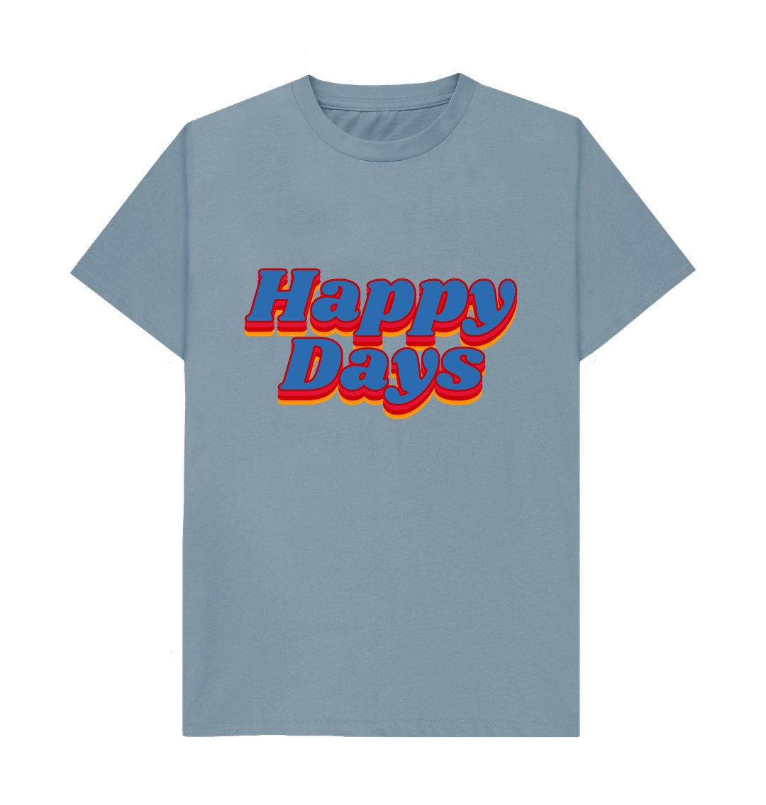 Stone Blue Tie Dye Happy Days Tee