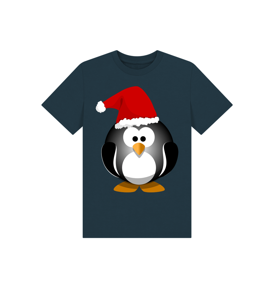 Denim Blue Christmas Fun Penguin Tee