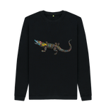 Black Printed Sweater Front
