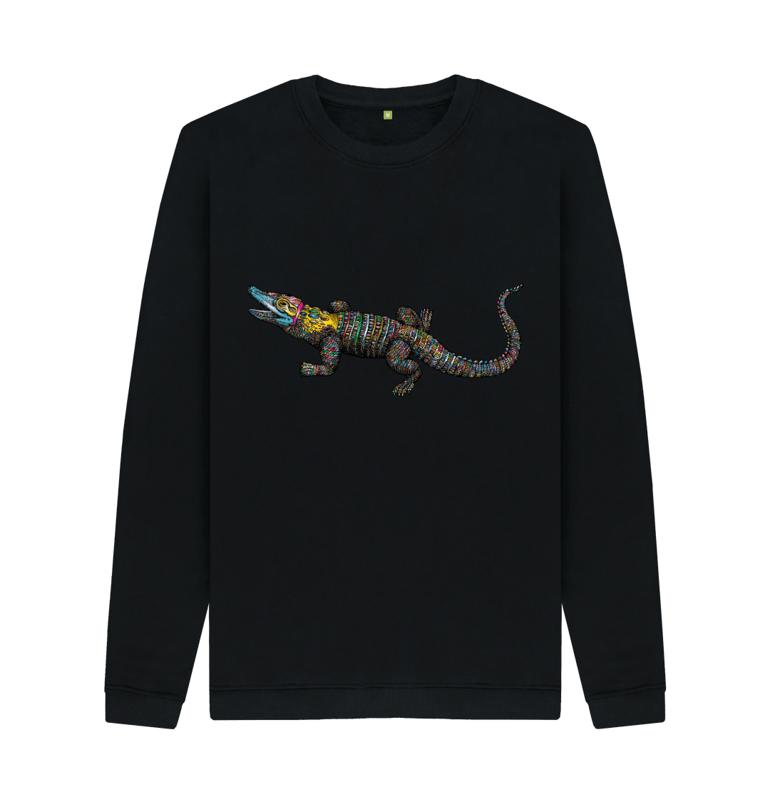 Black Printed Sweater Front
