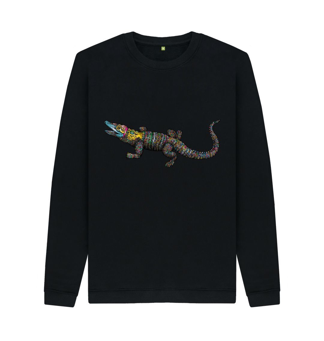 Black Crocodile Crew Neck Jumper