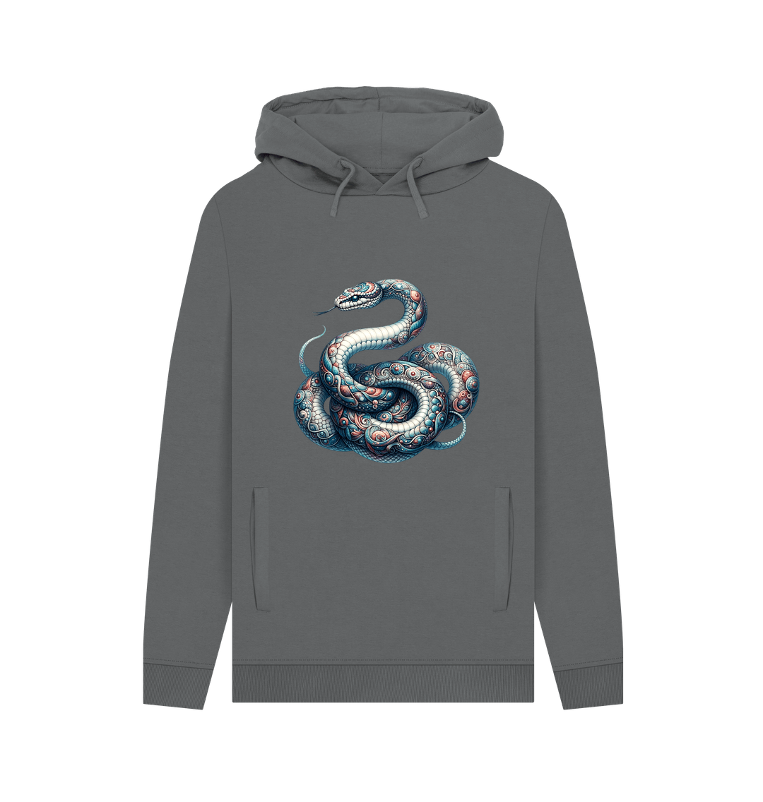 Slate Grey Patterned Snake Hoodie