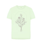 Pastel Green Grey Tulips Relaxed Fit Tee