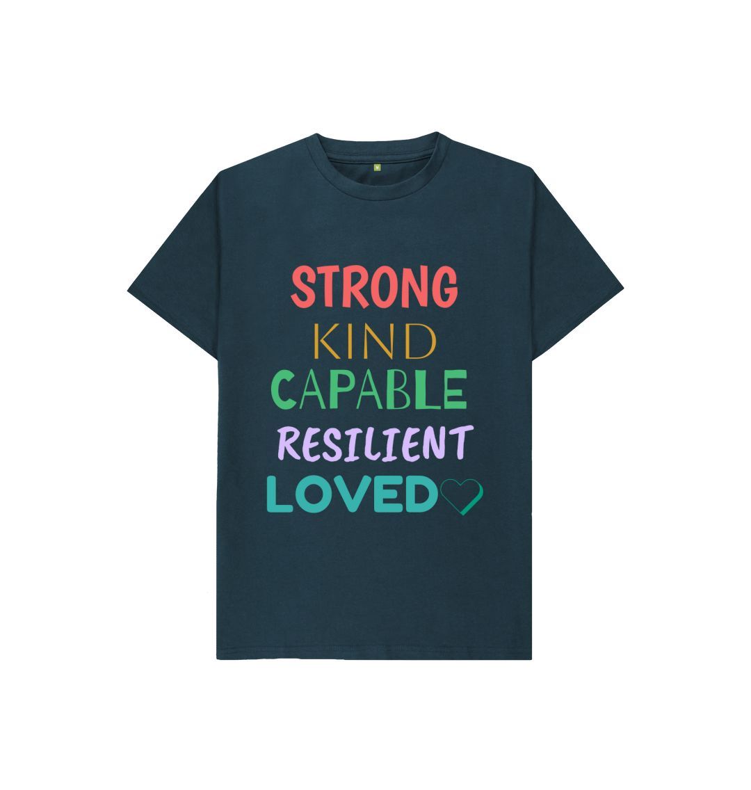 Denim Blue I Am Strong And Loved Tee