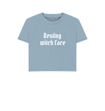 Stone Blue Printed T-shirt Front