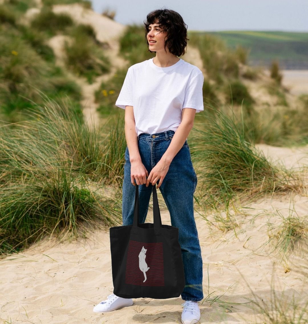 Cute White Cat Shopper Tote