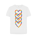 White Pride Hearts Relaxed Fit Tee