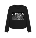 Black Printed Boxy Jumpers Front