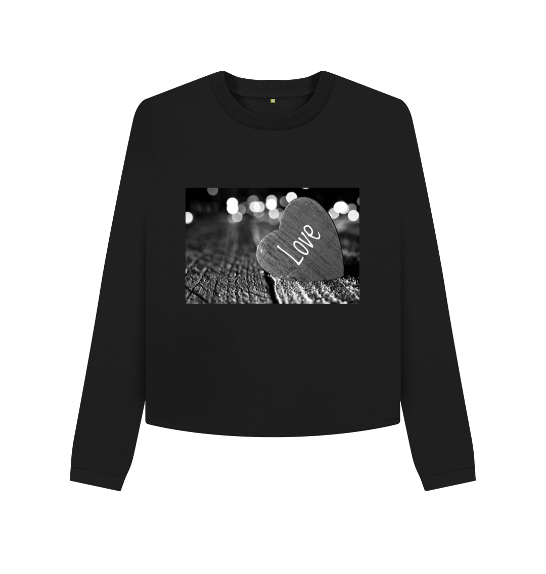 Black Printed Boxy Jumpers Front