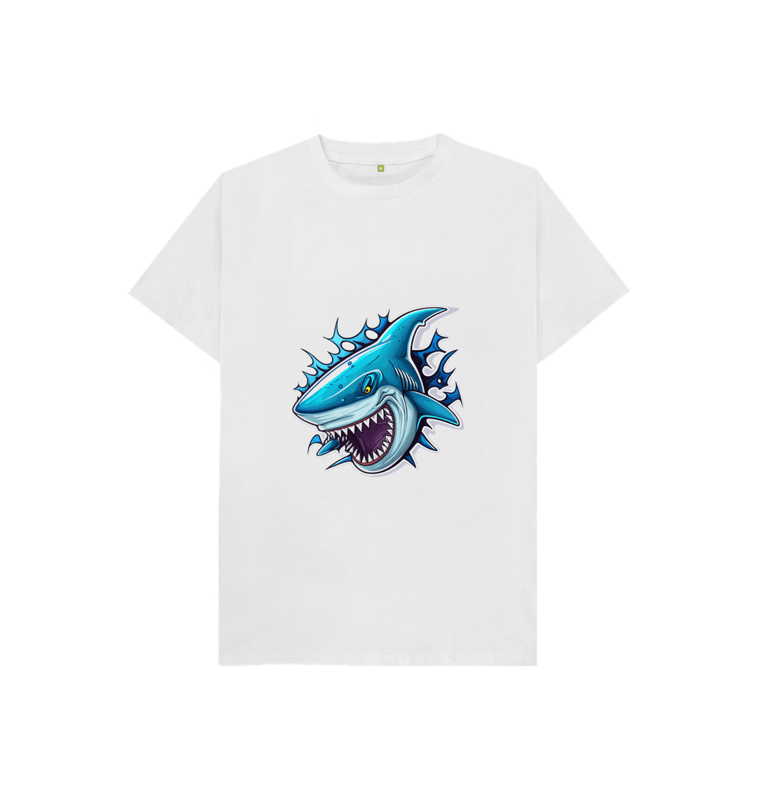 White Blue Shark Tee