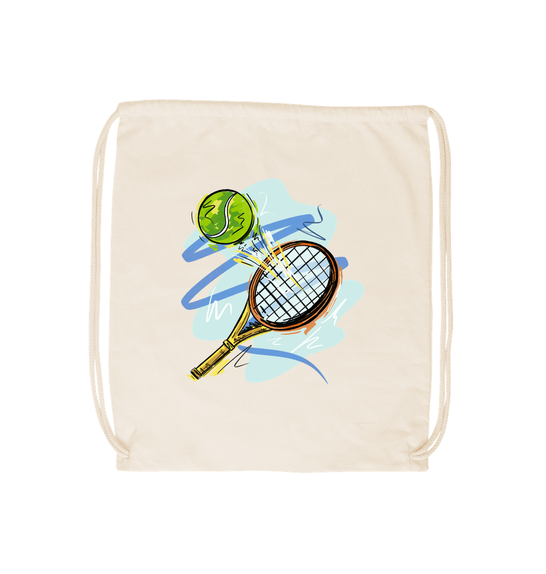 Natural Tennis Drawstring Bag