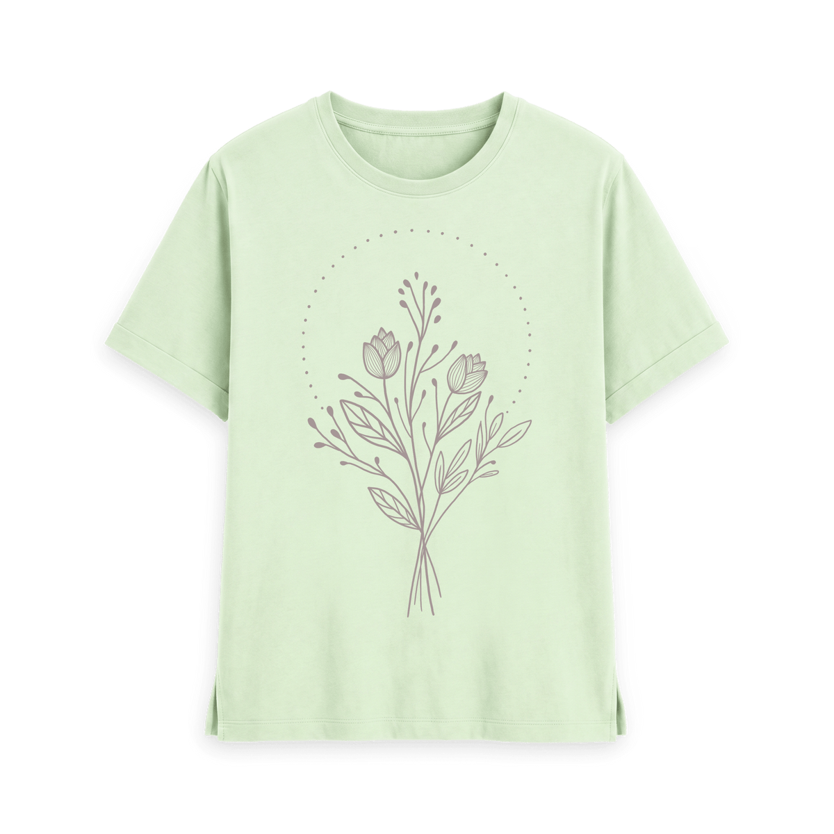 Pastel Green Printed T-shirt Front