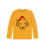 Mustard Christmas Dog Santa Long Sleeve Tee