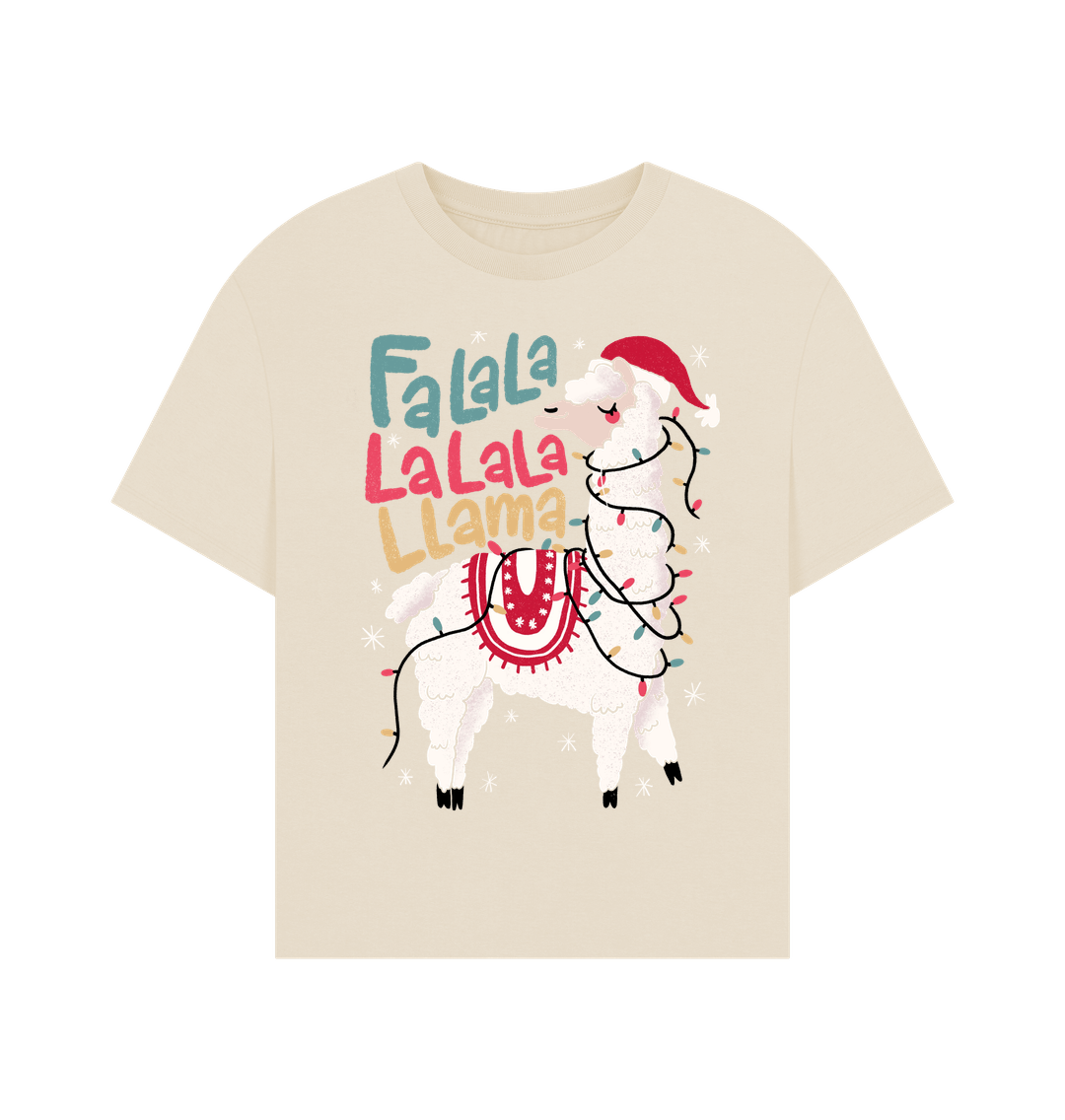 Oat Falala Llama Christmas Oversized Tee