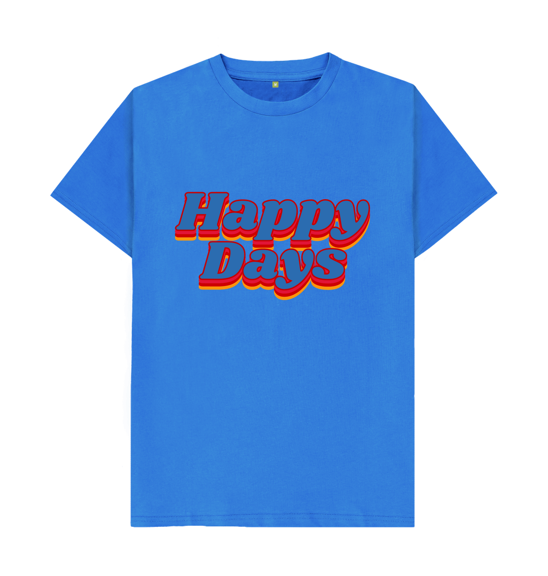 Bright Blue Tie Dye Happy Days Tee