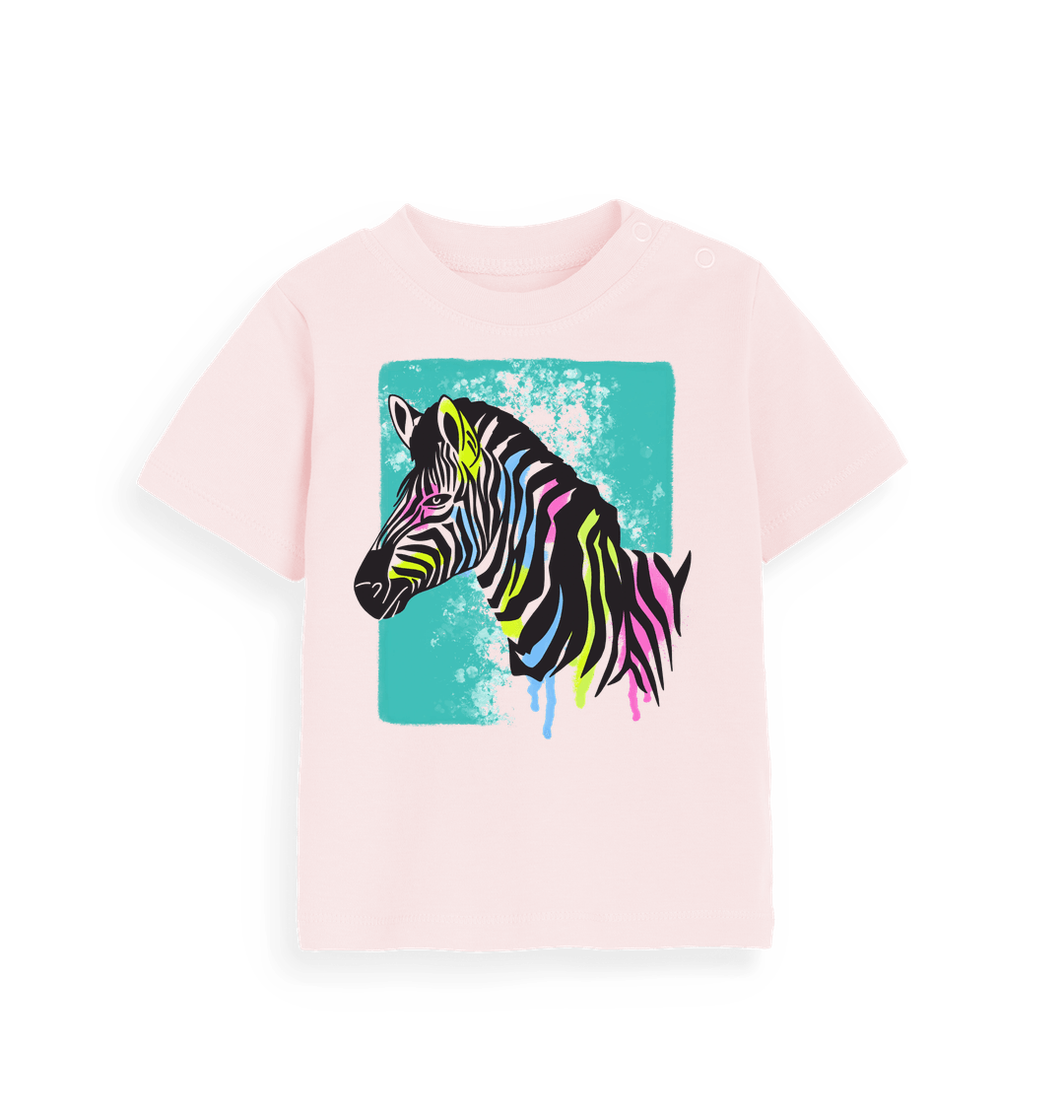 Powder Pink Baby Zebra Tee