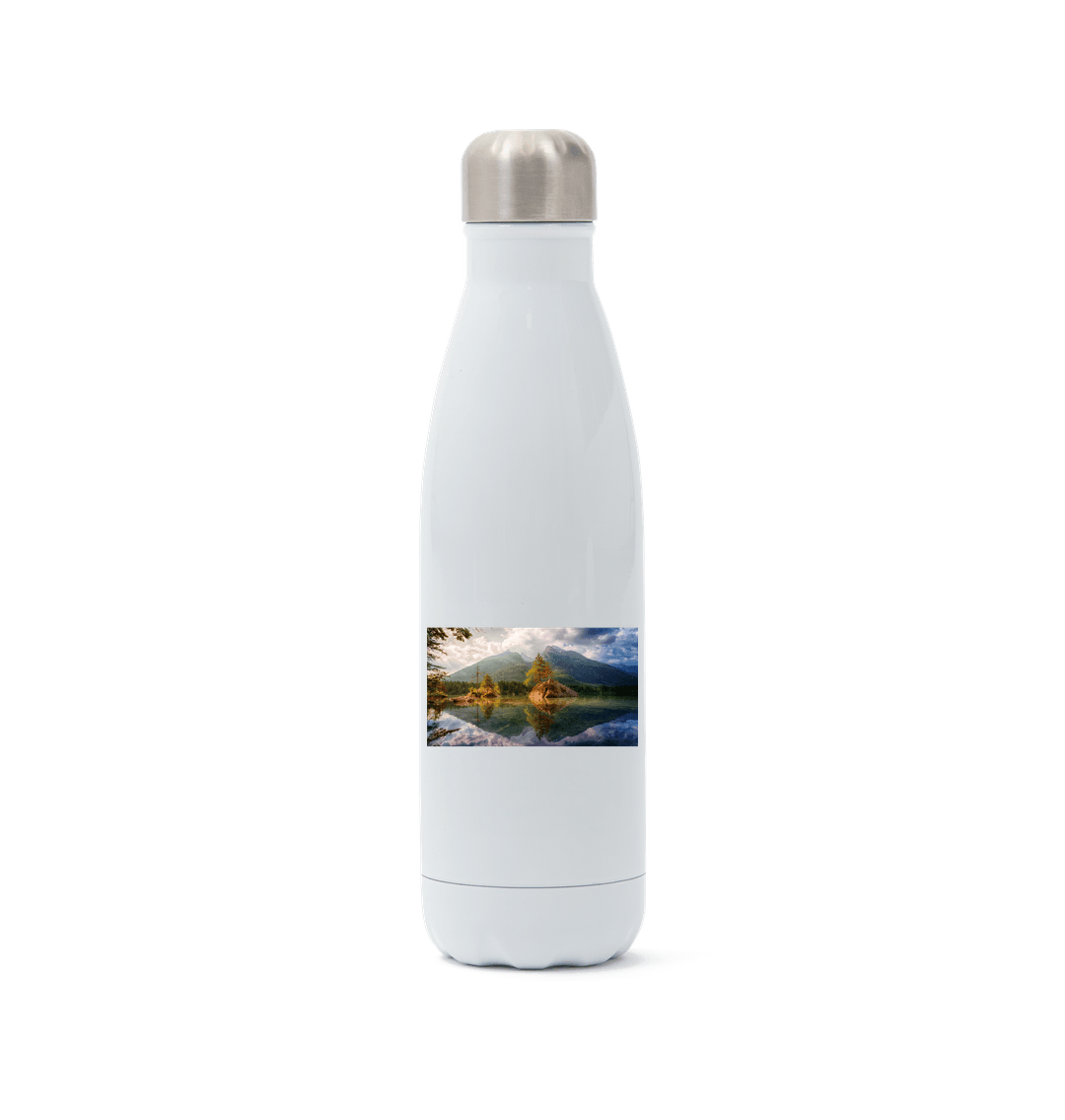 White Stainless Steel Mountain Water Bottle