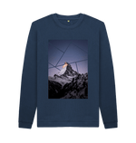 Navy Blue Printed Sweater Front