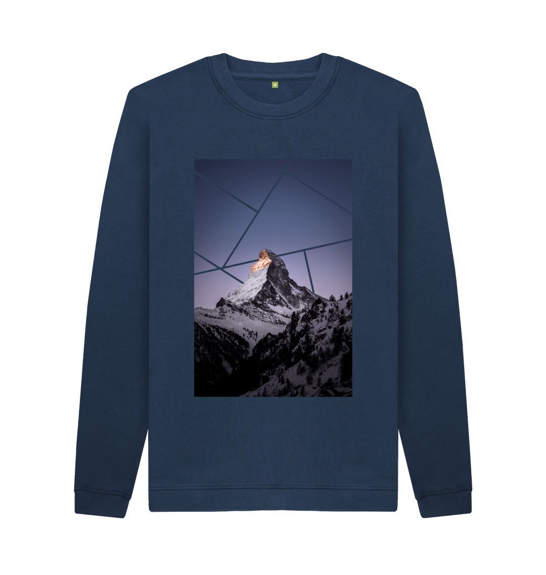 Navy Blue Mountain Crew Neck Jumper