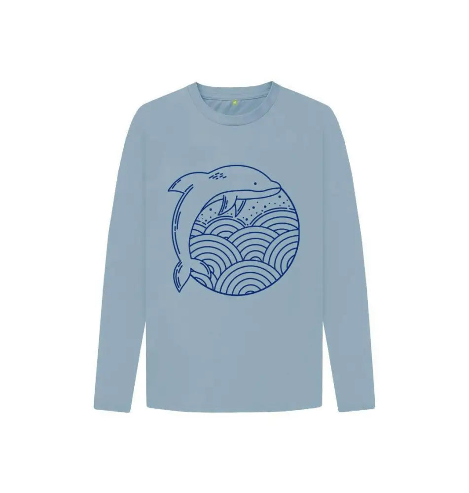 Dolphin Swagger logo on Dolphin Long Sleeve Tee showcasing stylish marine-inspired casual wear