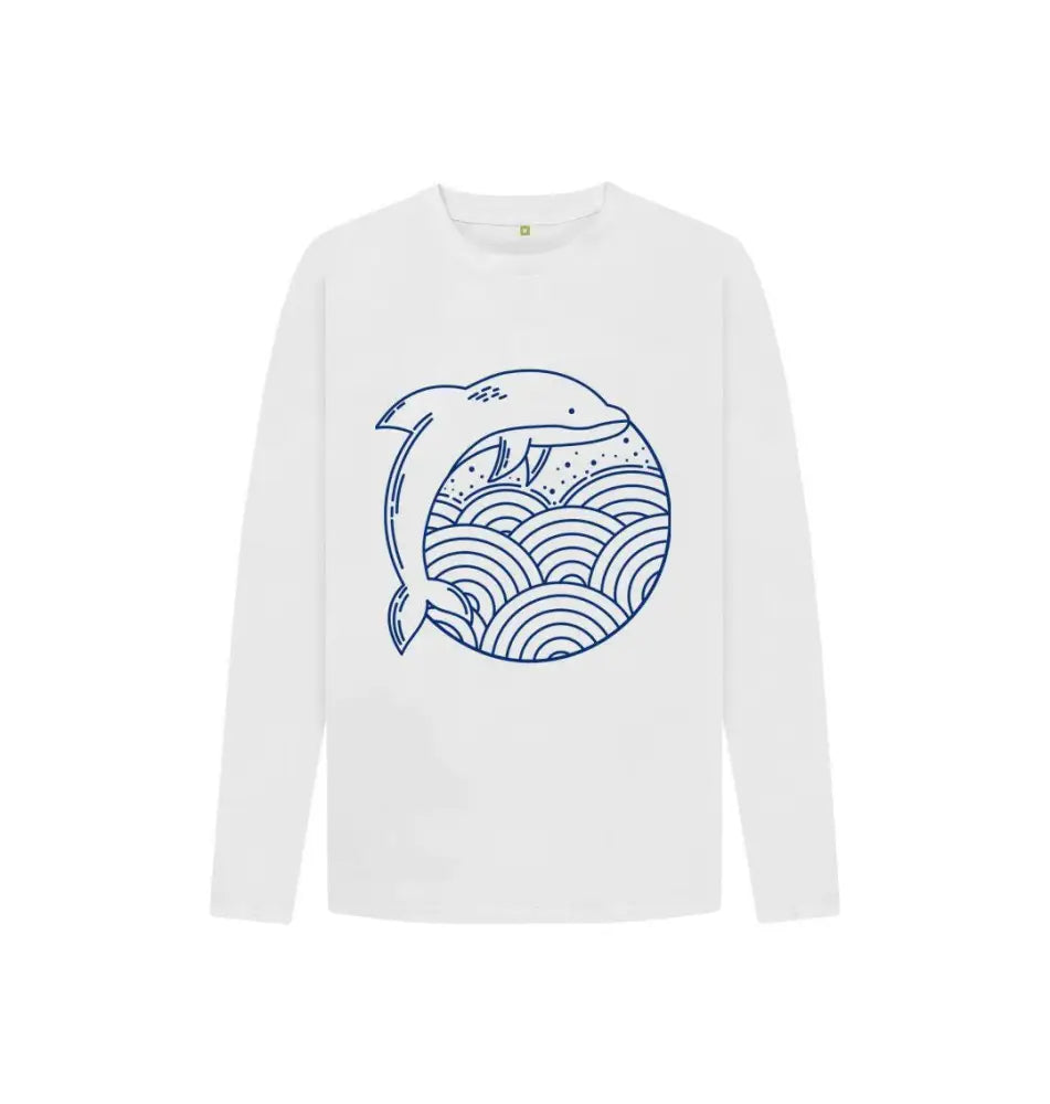Dolphin Swagger logo on Dolphin Long Sleeve Tee showcasing stylish marine-inspired casual wear