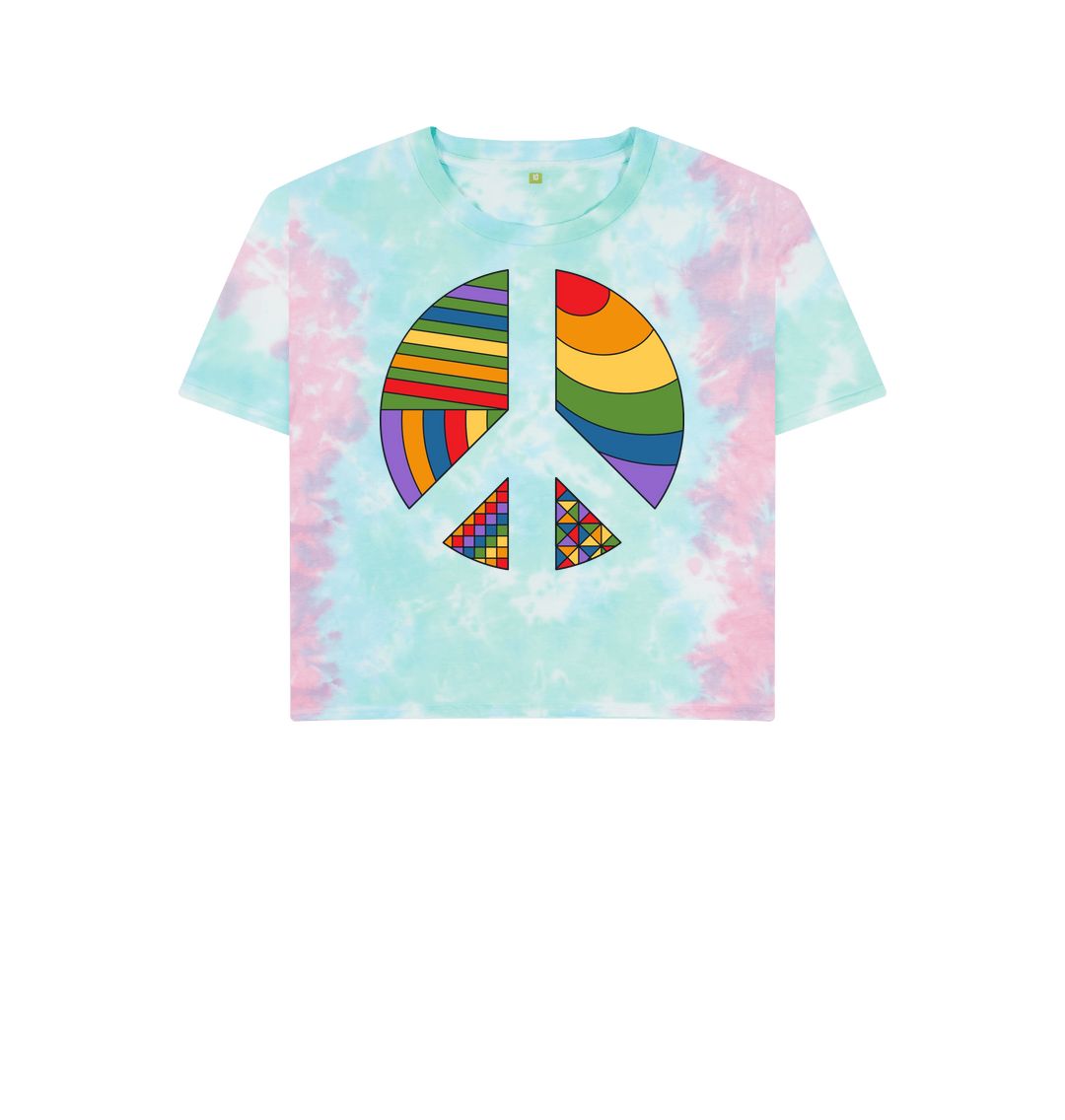 Pastel Tie Dye Peace Boxy Tee